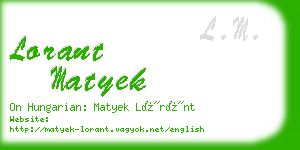 lorant matyek business card